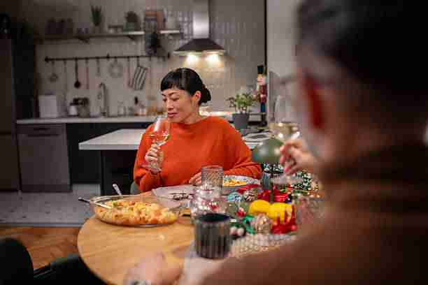 Mature couple having some fun time on a Christmas night