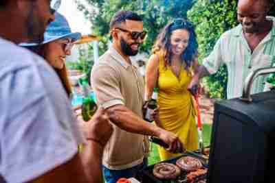 people grilling
